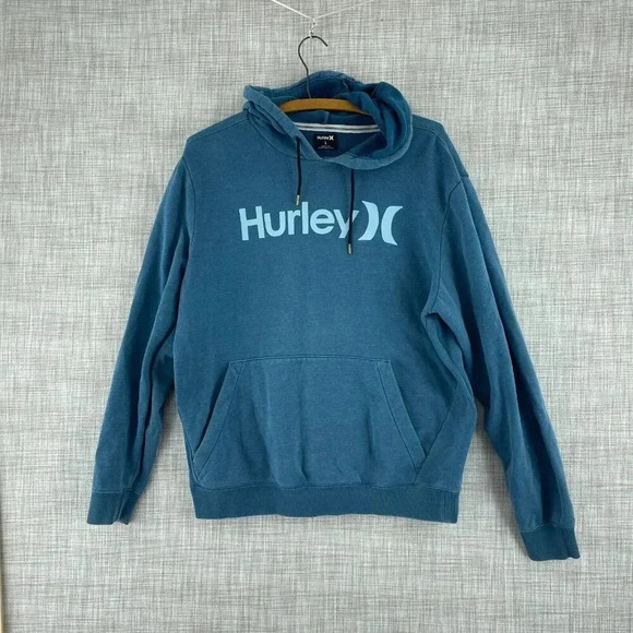 Hurley Hoodie Sweatshirt Mens L Blue *Flaw* 3501 - Picture 1 of 8